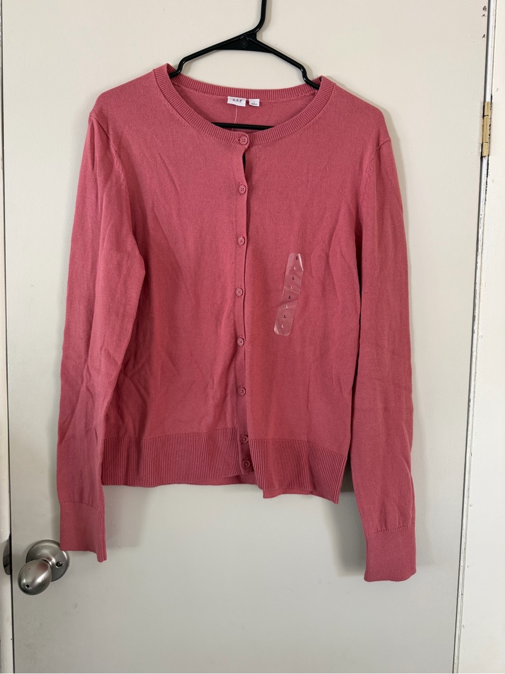 Pink Button-Up Crewneck Sweater Gap NWT